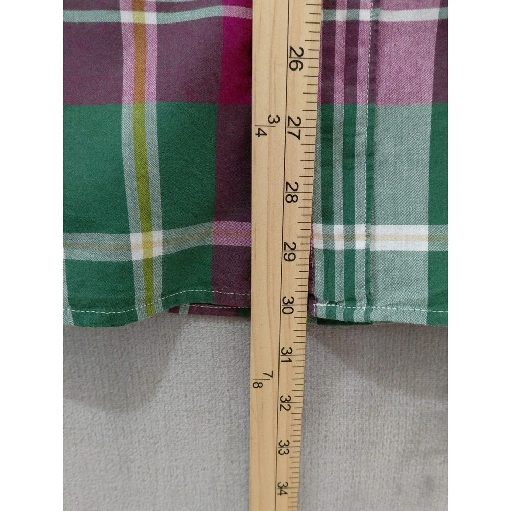 J Crew Indian Madras Button Down Classic Fit Shirt Men's XL Plaid Preppy Pocket